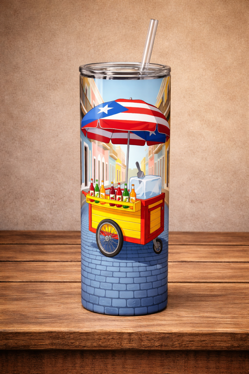 Puerto Rican Piragua Cart Tumbler – 20oz Skinny Tumbler