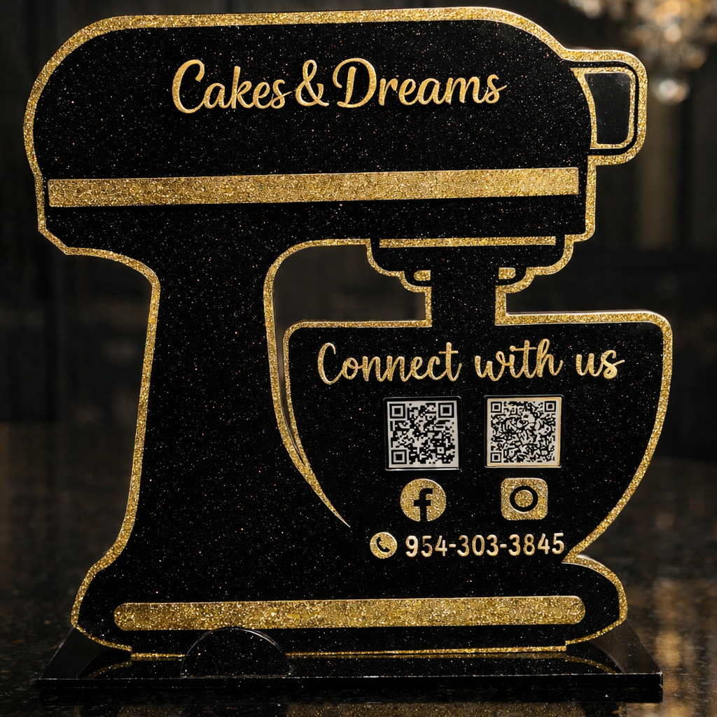 Custom Acrylic Business Sign – Stand Mixer Design ✨