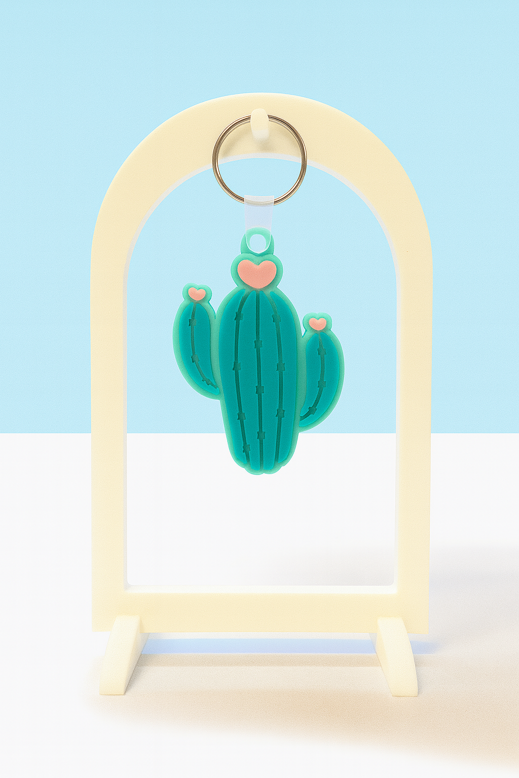 🔑✨ Heart Cactus Keychain with NFC Technology