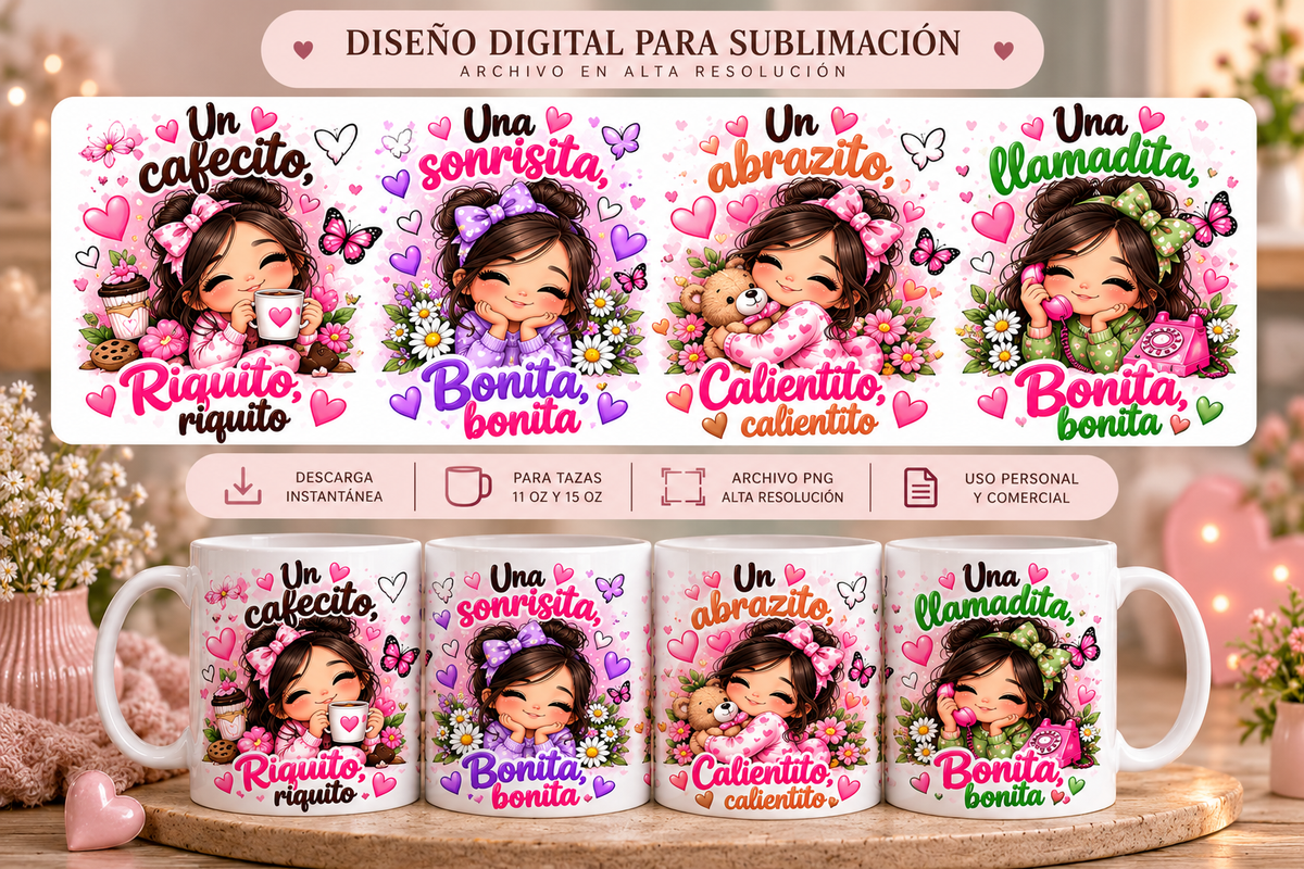 Bonita Bonita & Un Cafecito Mug Wrap – DIGITAL DOWNLOAD ☕