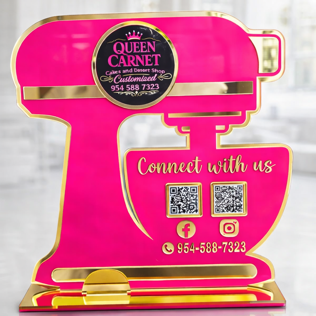 Custom Acrylic Business Sign – Stand Mixer Design ✨