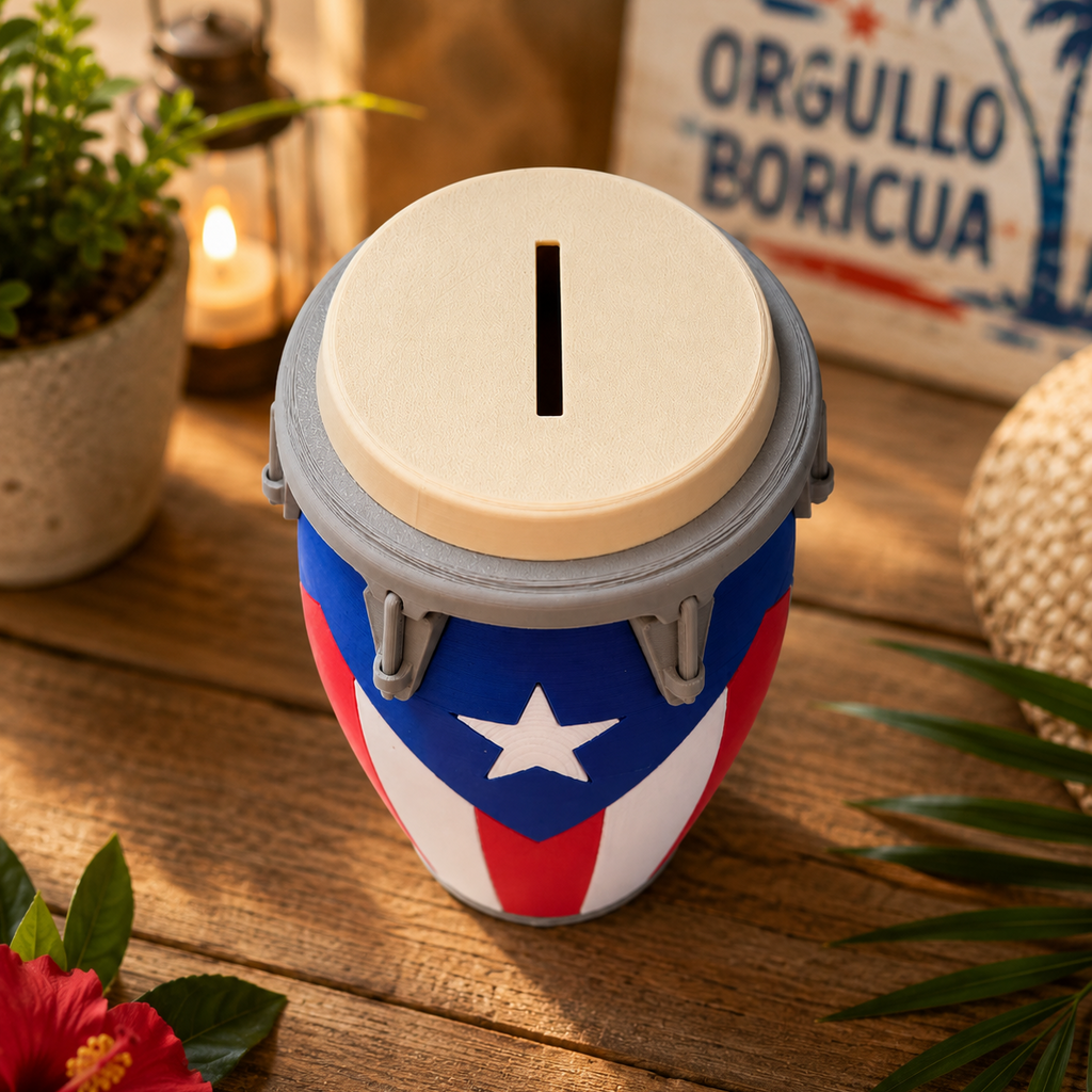 Flag-Inspired Drum Piggy Banks- Free Stand