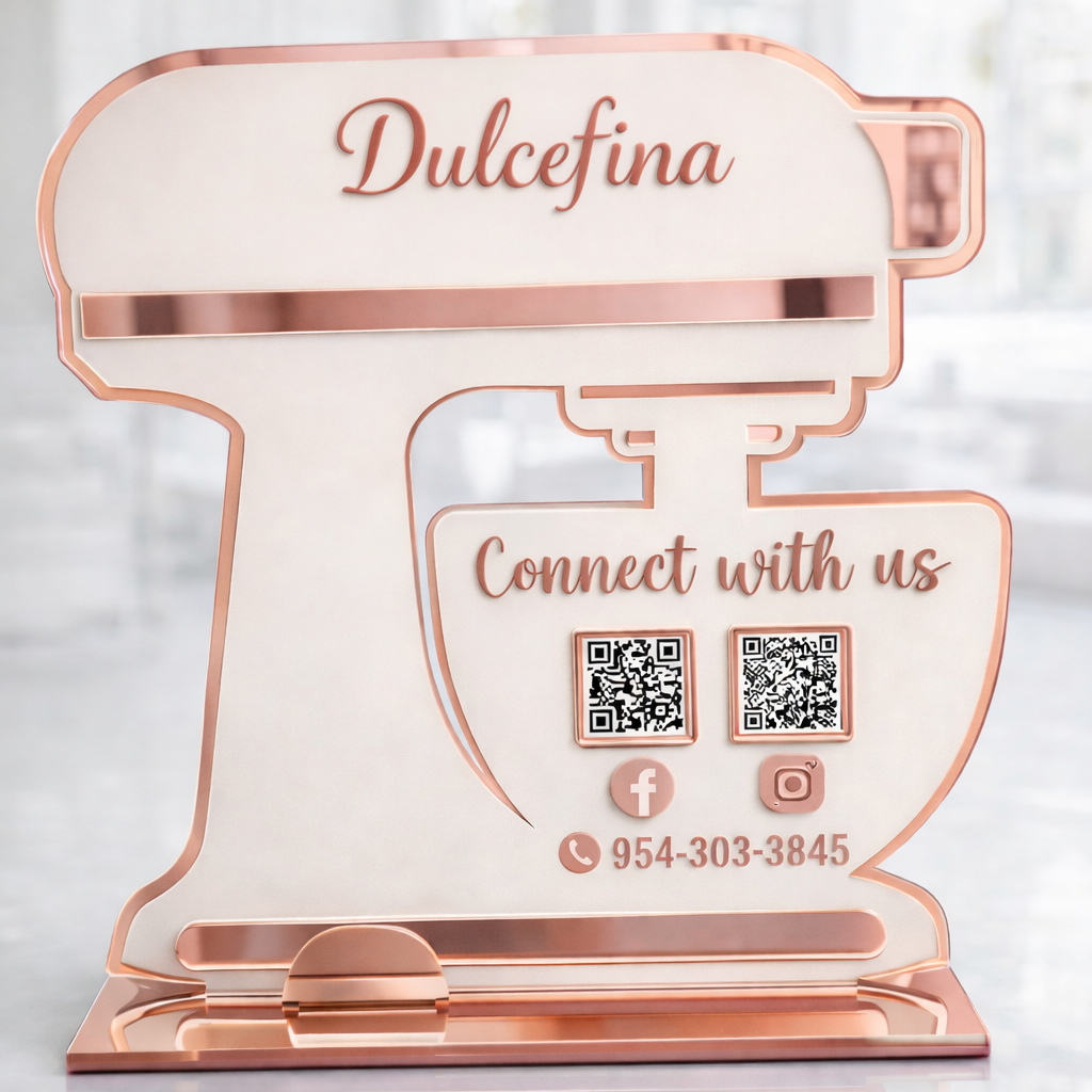 Custom Acrylic Business Sign – Stand Mixer Design ✨