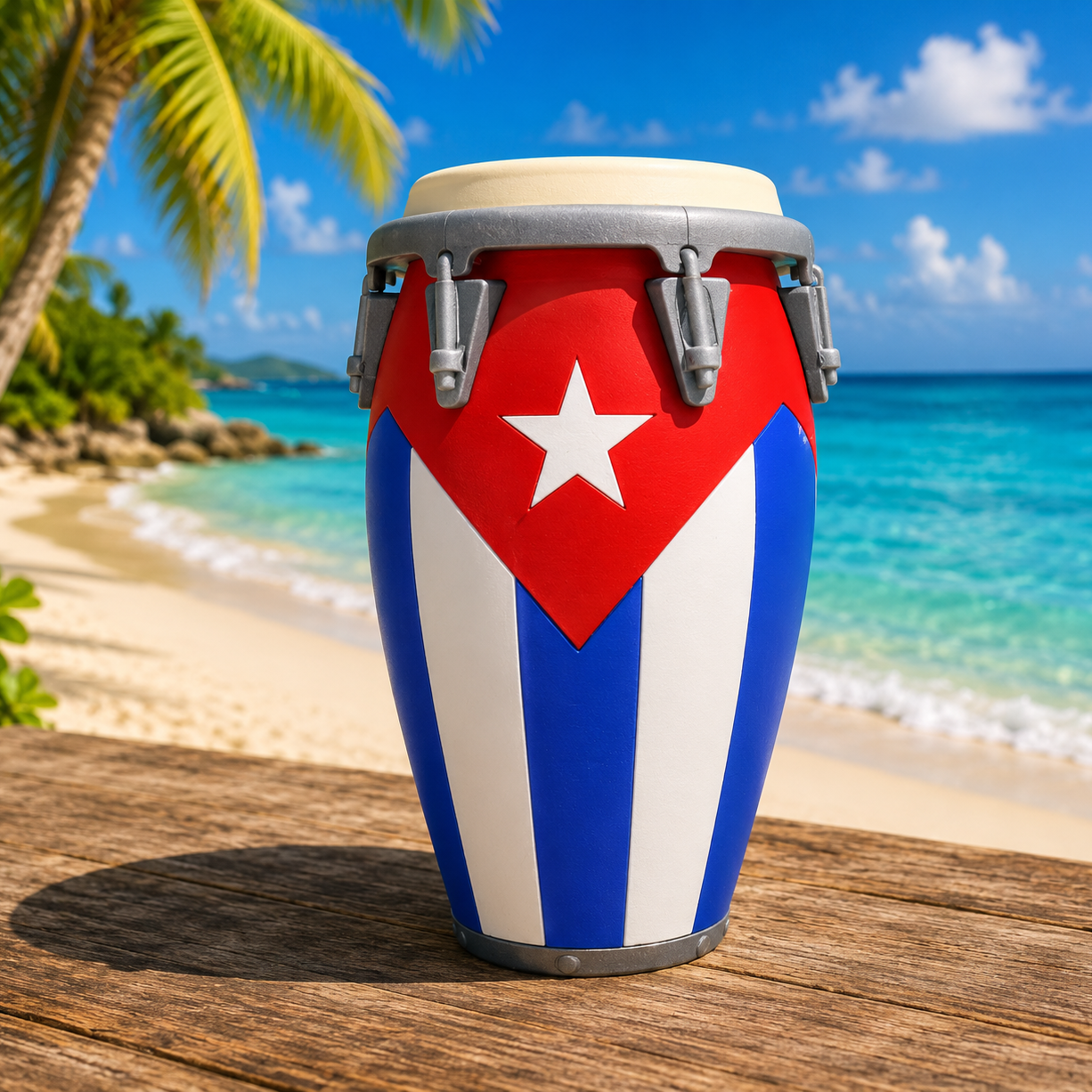 Flag-Inspired Drum Piggy Banks- Free Stand