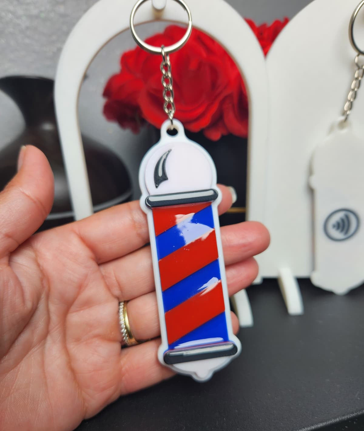 🔑✨ Barber Shop Keychain with NFC Technology